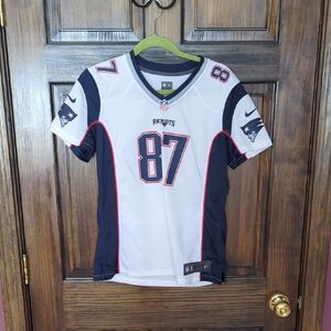 Nike New England Patriots Rob Gronkowski Jersey White and Blue Football Style